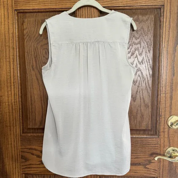 CAbi Sleeveless V-Neck Silver Ruffle Collar Top - Style #3441- Medium - Picture 3 of 4